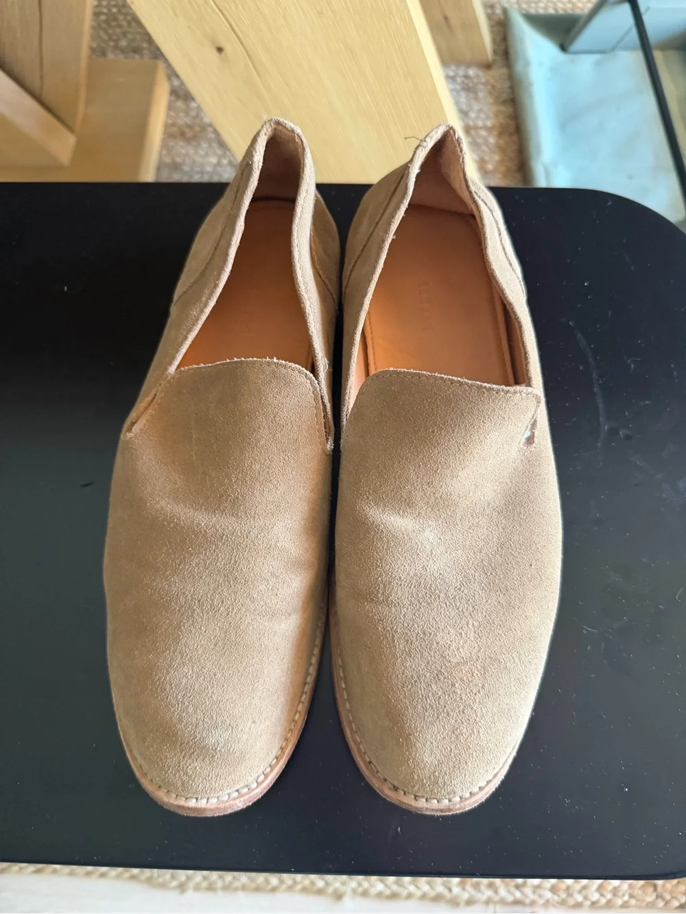 Tecovas Men’s Suede Loafers Sand Beige Leather Slip On Shoes Size 8.5 D